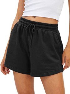 Womens Comfy Athletic Sweat Shorts - Black