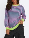 Chic Striped Crewneck Sweatshirts for Women