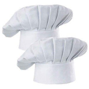 Adjustable White Chef Hat Set of 2