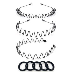 Men's 3-Pack Non-Slip Metal Hair Bands