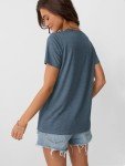 Stylish Navy Short Sleeve Women’s T-shirt