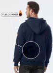 Blue Men's Zip Hoodie with Kangaroo Pockets