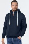 Blue Men's Zip Hoodie with Kangaroo Pockets
