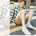 Men's White High-Top Canvas Sneakers under $10