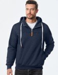 Blue Men's Zip Hoodie with Kangaroo Pockets