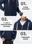 Blue Men's Zip Hoodie with Kangaroo Pockets