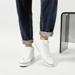 Men's White High-Top Canvas Sneakers under $10