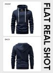 Blue Men's Zip Hoodie with Kangaroo Pockets