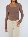 Trendy Y2K Long Sleeve Crop Tops for Women