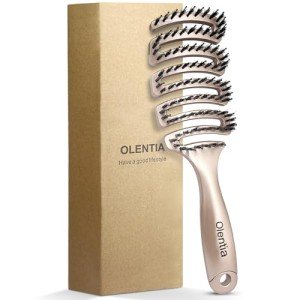 Boar Bristle Detangling Hair Brush – Gold