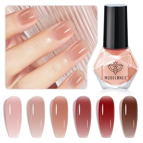 6-Color Sheer Nude Mini Nail Polish Set