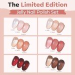 6-Color Sheer Nude Mini Nail Polish Set