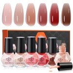 6-Color Sheer Nude Mini Nail Polish Set