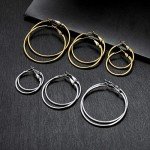 6 Pairs Gold & Silver Hoop Earrings Set
