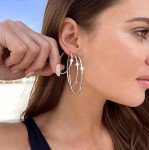 6 Pairs Gold & Silver Hoop Earrings Set