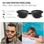 Sleek Polarized Semi-Rimless Sunglasses in Black/Gold