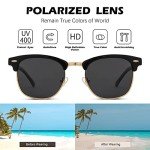 Sleek Polarized Semi-Rimless Sunglasses in Black/Gold