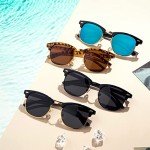 Sleek Polarized Semi-Rimless Sunglasses in Black/Gold