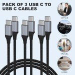 USB C to C Cable 3-Pack Fast Charging