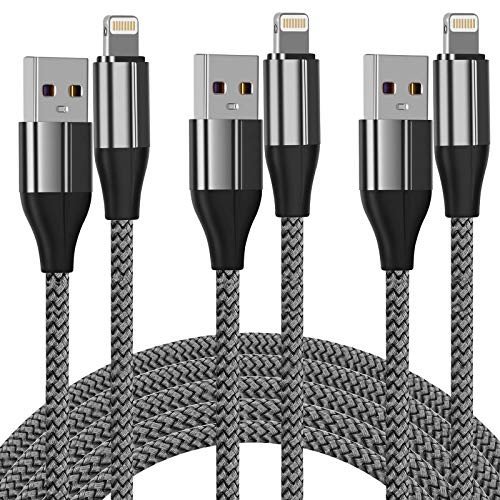 10ft iPhone Charger Cable - 3 Pack, MFi Certified