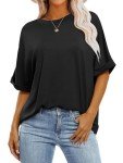 Oversized Black Crewneck Tee for Women