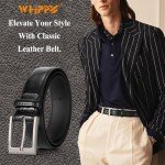 Men's Casual Black Leather Belt - Stylish & Versatile