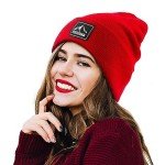 Bright Red Knit Cuffed Beanie for All Ages