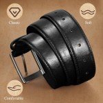 Men's Casual Black Leather Belt - Stylish & Versatile