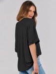 Oversized Black Crewneck Tee for Women