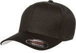 Men's Black Cotton Twill Fitted Baseball Cap