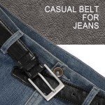 Men's Casual Black Leather Belt - Stylish & Versatile