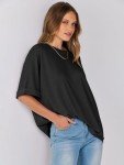 Oversized Black Crewneck Tee for Women