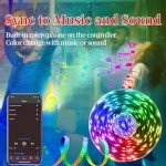 QZYL LED Lights for Bedroom, 25FT RGB LED Strip Lights with 44 Keys IR Remote, Smart LED Light Strip with Adhesive Backing Adjustable Brightness App Control for Bedroom Party Decoration