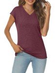 Casual V-Neck Cap Sleeve Tee for Women