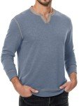 Dokotoo Men's Casual Long Sleeve V-Neck Tee
