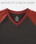 Men's Casual V-Neck Baseball T-Shirt - Oatmeal