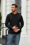 Casual Black Hooded Pullover for Men