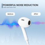 iPhone-Compatible Wired Headphones with Mic & Volume