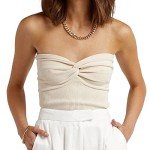 Trendy Women's Twist Knot Tube Top - Apricot