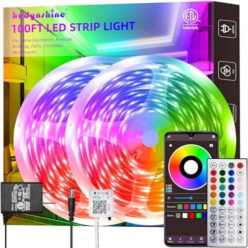 Dimmable 100ft Smart LED Strip Lights