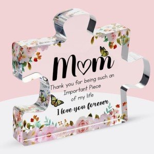 Cute Engraved Puzzle Piece Gift for Mom