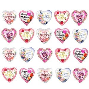 20pcs Heart Balloons for Mother's Day Celebrations
