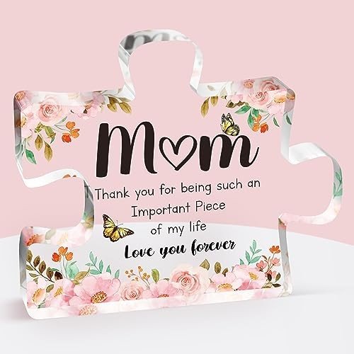 Unique Engraved Acrylic Puzzle Piece for Mom