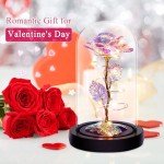 Colorful Light-Up Rose in Glass Dome