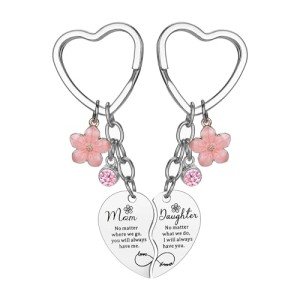 Matching Mother-Daughter Heart Keychain Set