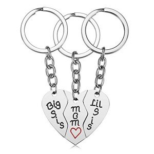 Mom and Daughter Keychain Set - 3 Pieces