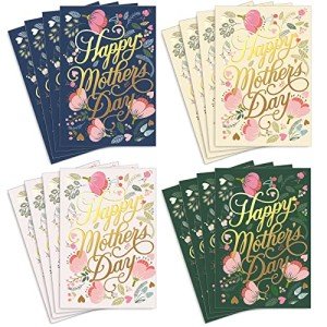 16 Pack Gold Mother's Day Greeting Cards Set