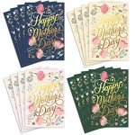 16 Pack Gold Mother's Day Greeting Cards Set