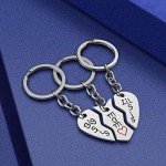 Mom and Daughter Keychain Set - 3 Pieces