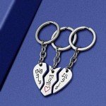 Mom and Daughter Keychain Set - 3 Pieces